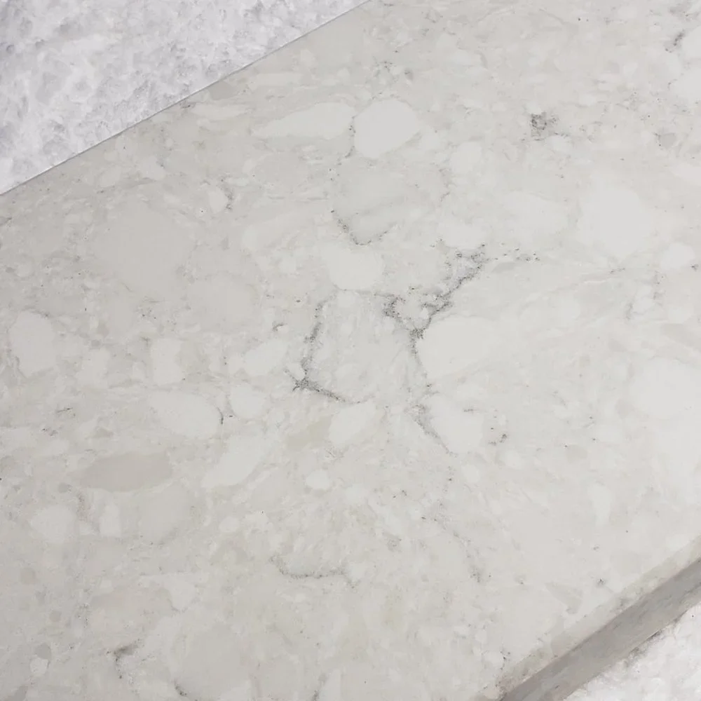 Quartz Stone Cutting Board cheese sushi charcuterie tray 5x10 white cream chunky